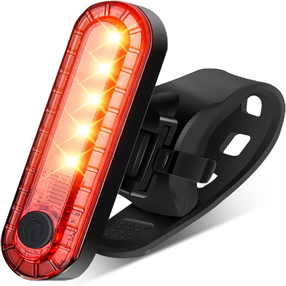 Bike Tail Light 5LED Bike Rear Light Rechargeable Bicycle TailLight Rear Cycling Safety Flashers Blinking 4 Modes (Set A)
