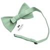 Adam Young Boy's Green Fern Bow Tie with Handkerchief & Cufflinks Pre-Tied Style Formal Satin Classic Bowtie for Tuxedo Faux Silk (Medium, Deep Sage) view 3