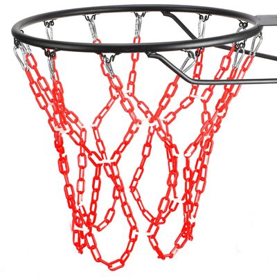 Yyiwhmy Basketball Net Replacement Heavy Duty,Resin Material, Anti-Rust Indoor Outdoor Standard 12-Ring Basketball HoopRed