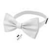 Adam Young Men's White Bow Tie with Handkerchief & Cufflinks Pre-Tied Style Formal Satin Classic Bowtie for Tuxedo Faux Silk (Large, White) view 2