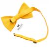 Adam Young Men's Bright Yellow Bow Tie Pre-Tied Style Formal Satin Classic Bowtie for Tuxedo Faux Silk (Large, Merigold Yellow) view 3