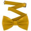 Adam Young Men's Goldish Bow Tie Pre-Tied Style Formal Satin Classic Bowtie for Tuxedo Faux Silk (Large, Gold) view 1