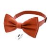 Adam Young Men's Tiger Carrot Bow Tie Pre-Tied Style Formal Satin Classic Bowtie for Tuxedo Faux Silk (Large, Burnt Orange) view 2