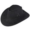 Classic Western Cowboy Hat Men's Women's Faux Felt Wide Brim Outback Hat Fedora Summer Sun Hat Travel Accessories Black view 2