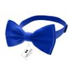 Adam Young Boy's Electric Blue Bow Tie with Handkerchief Set Pre-Tied Style Formal Satin Classic Bowtie for Tuxedo Faux Silk (Medium, Royal Blue) view 2