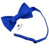 Adam Young Boy's Electric Blue Bow Tie with Handkerchief Set Pre-Tied Style Formal Satin Classic Bowtie for Tuxedo Faux Silk (Medium, Royal Blue) view 3