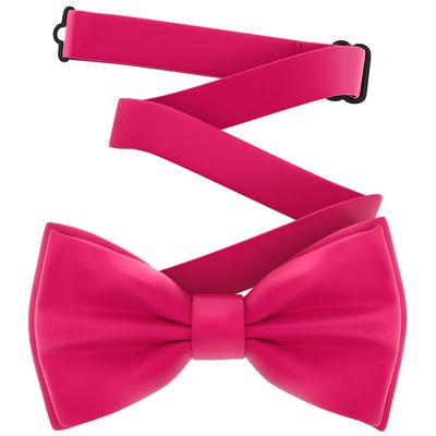 Adam Young Men's Rose Magenta Bow Tie Pre-Tied Style Formal Satin Classic Bowtie for Tuxedo Faux Silk (Large, Hot Pink)