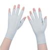 RUIXIA Mens Women Ice Silk Fingerless Driving Gloves Summer Sun Protection Half Finger Gloves Non-slip Sunblock Mitt for Cycling, Grey Half Finger Gloves, One Size view 1