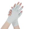 RUIXIA Mens Women Ice Silk Fingerless Driving Gloves Summer Sun Protection Half Finger Gloves Non-slip Sunblock Mitt for Cycling, Grey Half Finger Gloves, One Size view 2