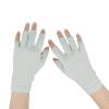 RUIXIA Mens Women Ice Silk Fingerless Driving Gloves Summer Sun Protection Half Finger Gloves Non-slip Sunblock Mitt for Cycling, Grey Half Finger Gloves, One Size view 4