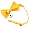 Adam Young Men's Bright Yellow Bow Tie with Handkerchief Set Pre-Tied Style Formal Satin Classic Bowtie for Tuxedo Faux Silk (Large, Merigold Yellow) view 3