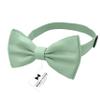 Adam Young Boy's Green Fern Bow Tie with Handkerchief Set Pre-Tied Style Formal Satin Classic Bowtie for Tuxedo Faux Silk (Medium, Deep Sage) view 2