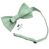 Adam Young Boy's Green Fern Bow Tie with Handkerchief Set Pre-Tied Style Formal Satin Classic Bowtie for Tuxedo Faux Silk (Medium, Deep Sage) view 3