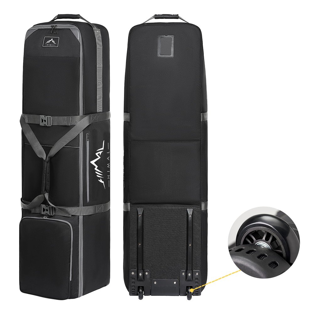 GoHimal Golf Travel Bag with Wheels, 1200D Heavy Duty Oxford Fabric Golf Travel Case for Airlines