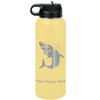 LaserGram Personalized Water Bottle, Great White Shark, Stainless Steel Double Wall Vacuum Insulated with Flip Top Straw, Custom Engraved Gift (40oz / 1180ml Yellow) view 1