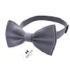 Adam Young Boy's Gray Bow Tie with Handkerchief & Cufflinks Pre-Tied Style Formal Satin Classic Bowtie for Tuxedo Faux Silk (Medium, Slate Grey) view 2