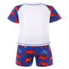 Hedmy Kids Boys Two Pieces Swimwear Short Sleeve Top and Shorts Outfit Beach Swimsuit Rashguard Set Dark Blue 10 Years view 2