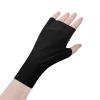 RUIXIA Mens Women Ice Silk Fingerless Driving Gloves Summer Sun Protection Half Finger Non-slip Sunblock Mitt for Cycling, Black Fingerless Gloves, One Size view 4