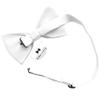 Adam Young Boy's White Bow Tie with Handkerchief & Cufflinks Pre-Tied Style Formal Satin Classic Bowtie for Tuxedo Faux Silk (Medium, White) view 3