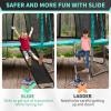 TANOSHII Trampoline Slide Ladder with Handles, Universal Trampoline Ladder, Strong Tear Resistant Fabric, Universally Fit, Trampoline Accessories for Kids Toddlers Climb Up & Slide Down, 20"x60" view 3