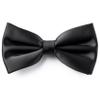 Adam Young Men's Black Bow Tie Pre-Tied Style Formal Satin Classic Bowtie for Tuxedo Faux Silk (Large, Black) view 1