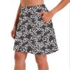 Jhsnjnr Women's 20" Knee Length Skorts Golf Skort Casual Athletic Tennis Skirt with Pockets Black Floral view 1