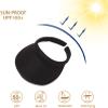 2Pcs Women's Summer Sun Visor Hat UV Protection Lightweight Travel Caps,Outdoor Golf Tennis Cap Beach Visor Sports Cap, Black & Light Blue view 2