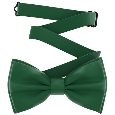 Adam Young Men's Emerald Green Bow Tie Pre-Tied Style Formal Satin Classic Bowtie for Tuxedo Faux Silk (Large, Juniper)