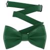 Adam Young Men's Emerald Green Bow Tie Pre-Tied Style Formal Satin Classic Bowtie for Tuxedo Faux Silk (Large, Juniper) view 1
