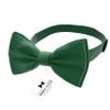 Adam Young Men's Emerald Green Bow Tie Pre-Tied Style Formal Satin Classic Bowtie for Tuxedo Faux Silk (Large, Juniper) view 2