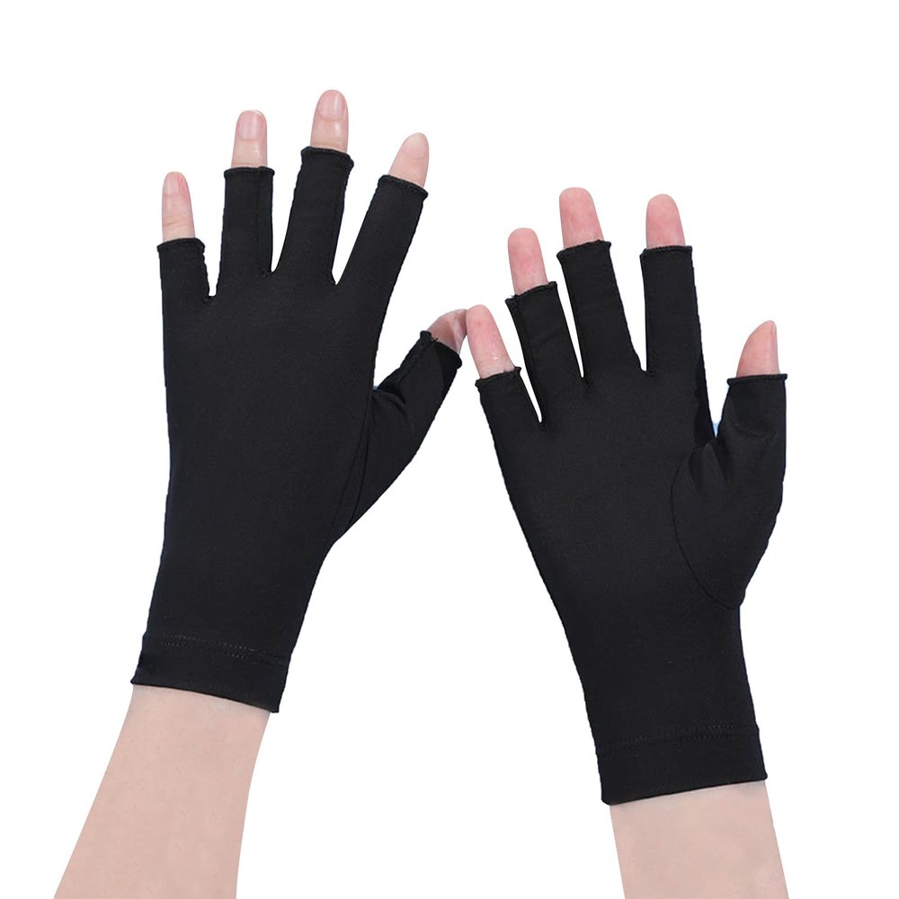 Mens Women Ice Silk Fingerless Driving Gloves Summer Sun Protection Half Finger Gloves Non-slip Sunblock Mitt for Cycling
