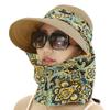 3in1 Sun Visor Hats for Women Wide Brim Sun Hats Rollable Ponytail Hat Beach Visors with Neck Flap Floppy Hat Hiking Hat Khaki view 1