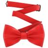Adam Young Men's Scarlet Bow Tie Pre-Tied Style Formal Satin Classic Bowtie for Tuxedo Faux Silk (Large, Red) view 1