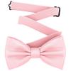 Adam Young Men's Blush Rose Pastel Bow Tie Pre-Tied Style Formal Satin Classic Bowtie for Tuxedo Faux Silk (Large, Pink) view 1