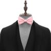 Adam Young Men's Blush Rose Pastel Bow Tie Pre-Tied Style Formal Satin Classic Bowtie for Tuxedo Faux Silk (Large, Pink) view 4