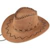 Classic Western Cowboy Hat Men's Women's Faux Felt Wide Brim Outback Hat Fedora Summer Sun Hat Travel Accessories Khaki view 1
