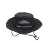 Breathable Wide Brim Bucket Hats Mens Summer Wide Brim Mesh Safari Boonie Hat Foldable Outdoor Cap Hiking Fishing Hat Black view 1