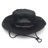 Breathable Wide Brim Bucket Hats Mens Summer Wide Brim Mesh Safari Boonie Hat Foldable Outdoor Cap Hiking Fishing Hat Black view 2