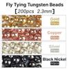 MUUNN 200pcs/lot Fly Tying Tungsten Beads,Tungsten Nymph Head Ball for Fly Tying Material 2.3mm 4 Colors view 2