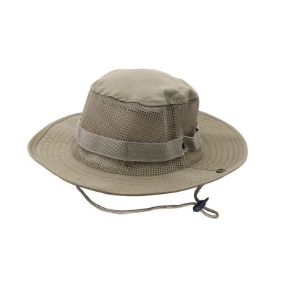 Breathable Wide Brim Bucket Hats Mens Summer Wide Brim Mesh Safari Boonie Hat Foldable Outdoor Cap Hiking Fishing Hat Khaki