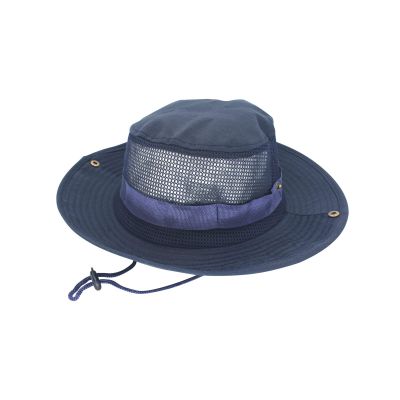 Breathable Wide Brim Bucket Hats Mens Summer Wide Brim Mesh Safari Boonie Hat Foldable Outdoor Cap Hiking Fishing Hat Navy