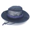 Breathable Wide Brim Bucket Hats Mens Summer Wide Brim Mesh Safari Boonie Hat Foldable Outdoor Cap Hiking Fishing Hat Navy view 2