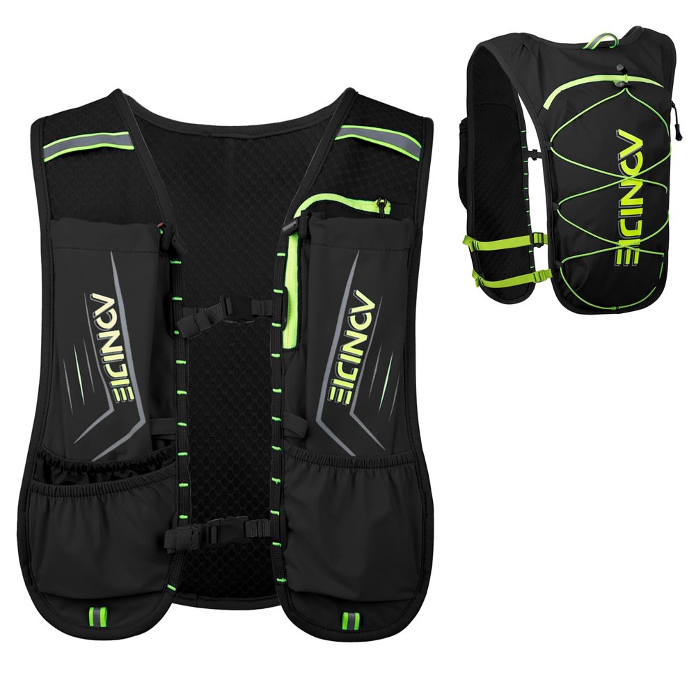 Azarxis Hydration Running Vest Backpack Pack 5L for Women and Men Jogging Trail Race Marathon Cycling Hiking (Black Backpack Only)