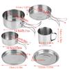 Plplaaoo Folding Pot Set, 8-Piece Portable Folding Stainless Steel Camping Cookware Set with Pots, Pans, Cups, Plates and Buggy Bag Folding Pot Camp Cooking Set for Outdoor Activities Camping Hiking view 3