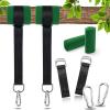 Tree Swing Straps with 2 Heavy Duty Safety Lock carab1ner Hooks , 20FT Extra longer Tree Swing Straps Holds 5000 lbs (Set of 2) , great for Hammock Hanging Kit Straps , 20FT Extra longer Tree Swing St view 2