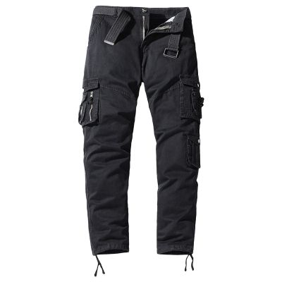 Maiyifu-GJ Men's Casual Outdoor Cargo Pants Relaxed Fit Solid Military Army Pants Multi Pocket Tactical Hiking Trousers (Black,29)