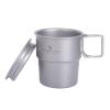 Boundless Voyage 250ml Titanium Cup with Lid Folding Handle Single Walled Camping Bacpacking Lightweight Mug Portable Druable European Stackable Drinkware for Outdoor Hiking Travel Ti3051D view 1