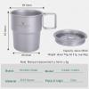 Boundless Voyage 250ml Titanium Cup with Lid Folding Handle Single Walled Camping Bacpacking Lightweight Mug Portable Druable European Stackable Drinkware for Outdoor Hiking Travel Ti3051D view 3