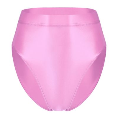 Linjinx Women's Glossy High Waist Yoga Shorts Gym Workout Rave Booty Dance Mini Hot Pants Bottoms Pink A XX-Large