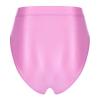 Linjinx Women's Glossy High Waist Yoga Shorts Gym Workout Rave Booty Dance Mini Hot Pants Bottoms Pink A XX-Large view 2